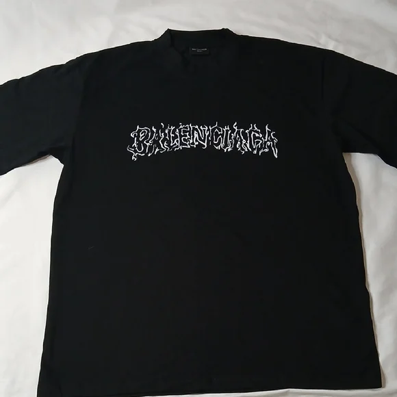 Balenciaga Black Graphic Tee - Picture 1 of 4